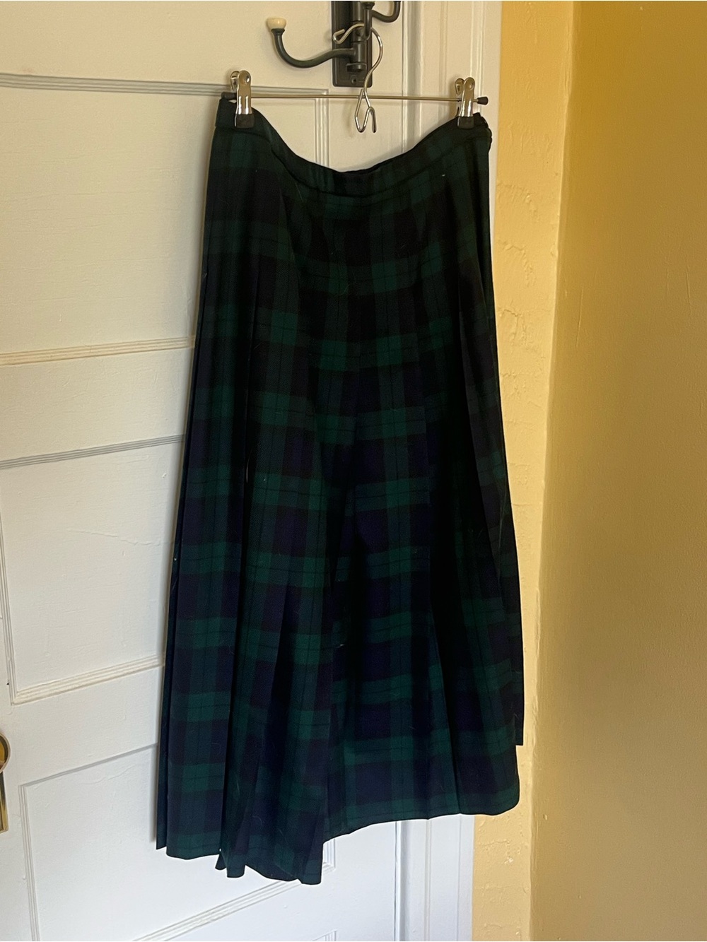 Vintage Pendleton Blackwatch Plaid Pleated A-Line Skirt